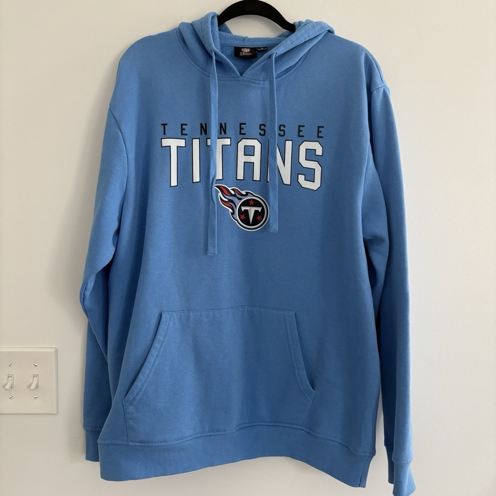 Tennessee Titans Hoodie Men XL Blue Logo Sweatshirt Football Pullover NWOT